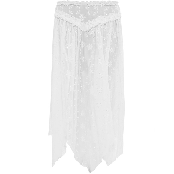 1112 NWT PrettyLittleThing White Broderie Maxi Skirt - Size 6 - Picture 1 of 13